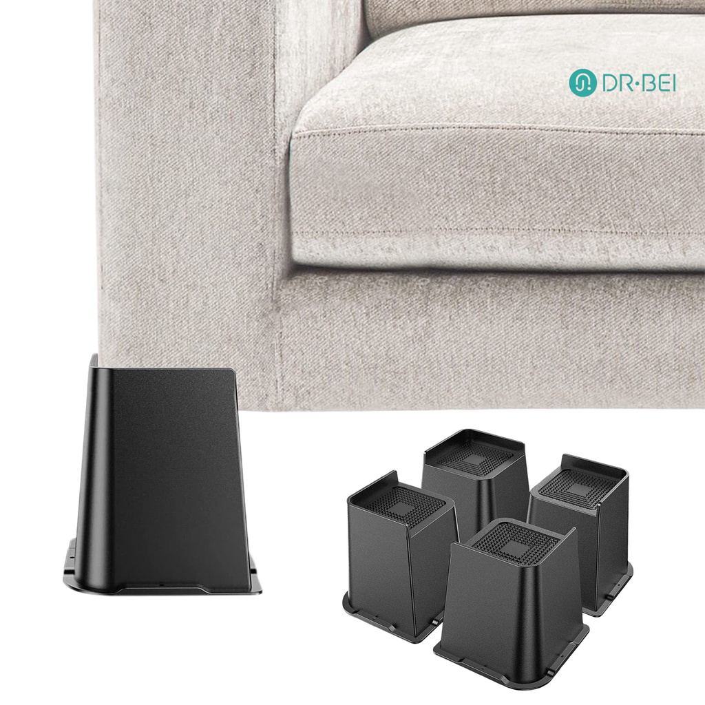 Dr.bei 4 ชิ้น 5/6 นิ้วเฟอร์นิเจอร์ Riser Heavy Duty เตียง Riser รองรับสูงสุด 6000 ปอนด์ Anti-slip โต