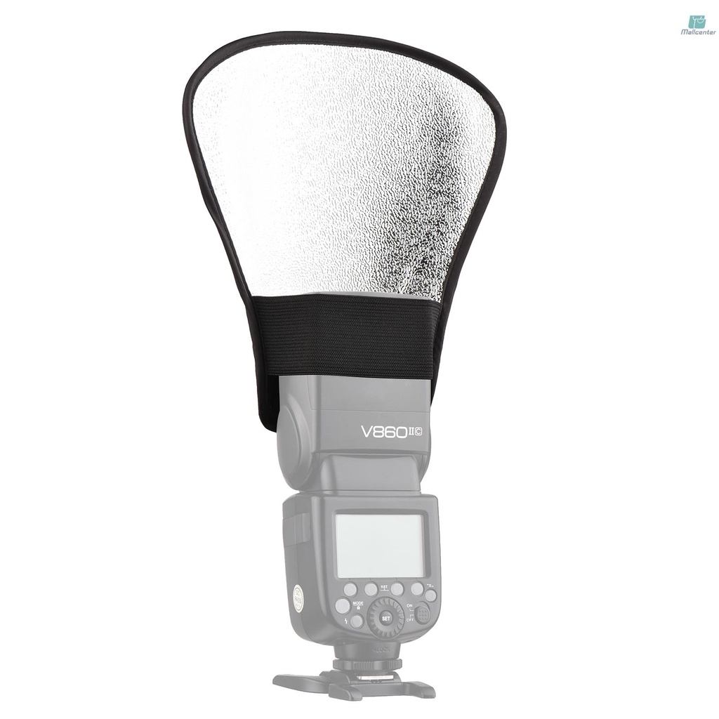 Reflector แบบพกพา Universal กล้องแฟลช Reflector Speedlite Bounce Diffuser Board Silver & White พื้นผิวสะท้อนแสงสําหรับ Canon Godox Yongnuo on-Camer Came-229