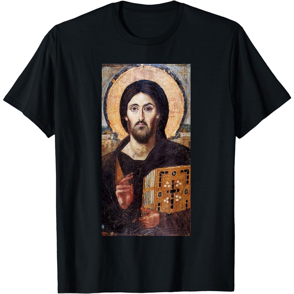 Jesus Christ Pantocrator Sinai Orthodox Christian Icon เสื้อยืดของขวัญ