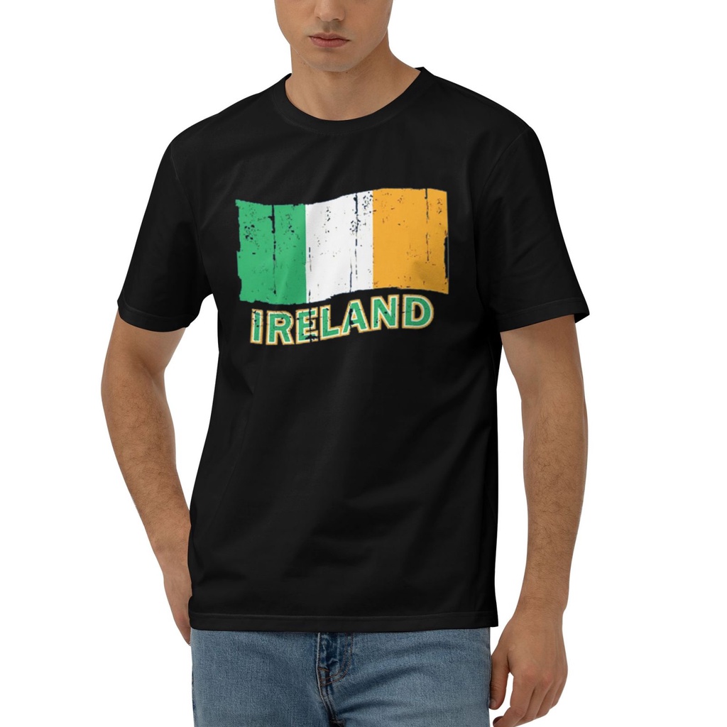 Big And Tall Irish Flag Ireland เสื้อยืดผ้าฝ้าย 100% บุรุษใหม่ล่าสุด