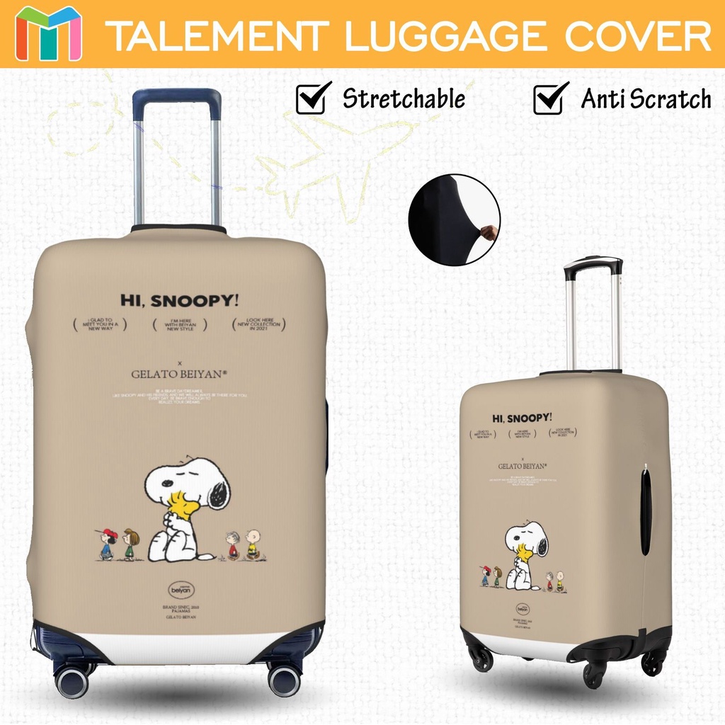 Snoopy ผ้าคลุมกระเป๋าเดินทาง ผ้าสแปนเด็กซ์ แบบยืดหยุ่น ยืดหยุ่น Luggage Cover 18 20 22 24 26 28 30 32 นิ้ว Z2Z132