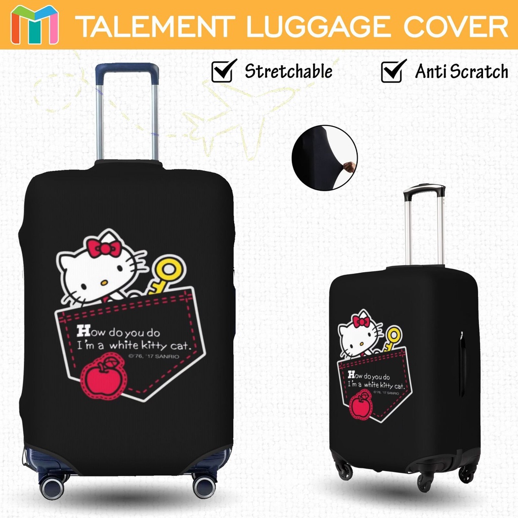 Anime เฮลโลคิตตี้ ผ้าคลุมกระเป๋าเดินทาง ผ้าสแปนเด็กซ์ แบบยืดหยุ่น ยืดหยุ่น Luggage Cover 18 20 22 24 26 28 30 32 นิ้ว Z2Z25