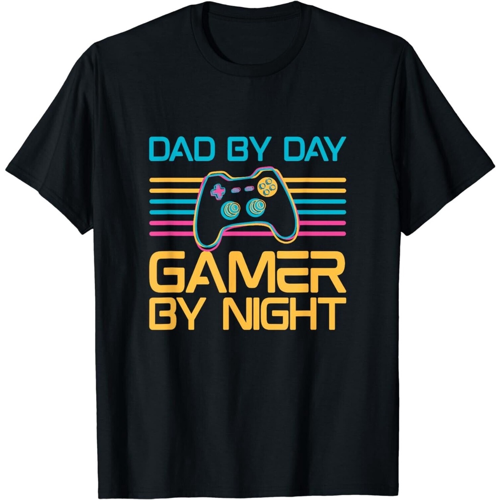 Dad By Day Gamer By Night Video Games Lover Gamer Dad T-Shirt