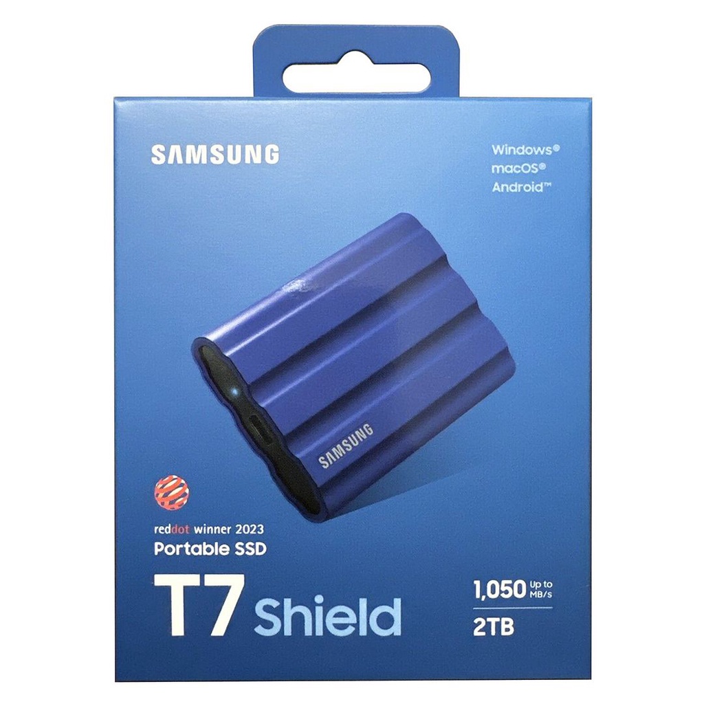 Samsung 2TB T7 Shield USB-C Portable SSD (Blue) for iPhone 16/15 Pro, PC, Mac, Android