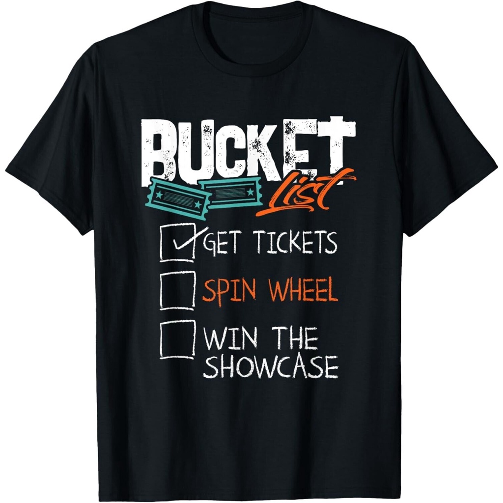 รายการถังได้รับตั๋ว Spin Wheel Win Gaming Show เสื้อยืดตลก