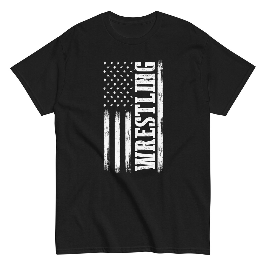 เสื้อยืดนักมวยปล้ํา Patriotic 4Th Of July Flag Wrestling