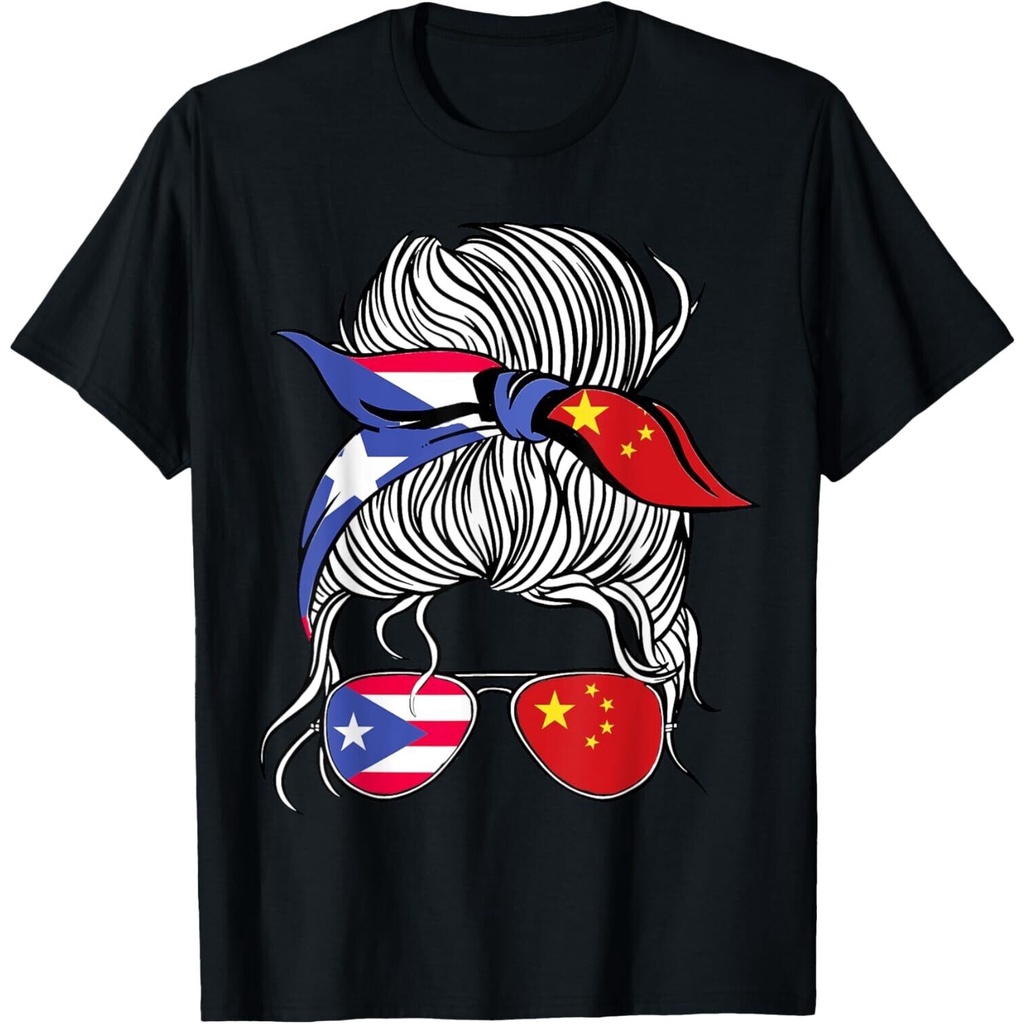 เสื้อยืด Puerto Rico Flag China Grown Country