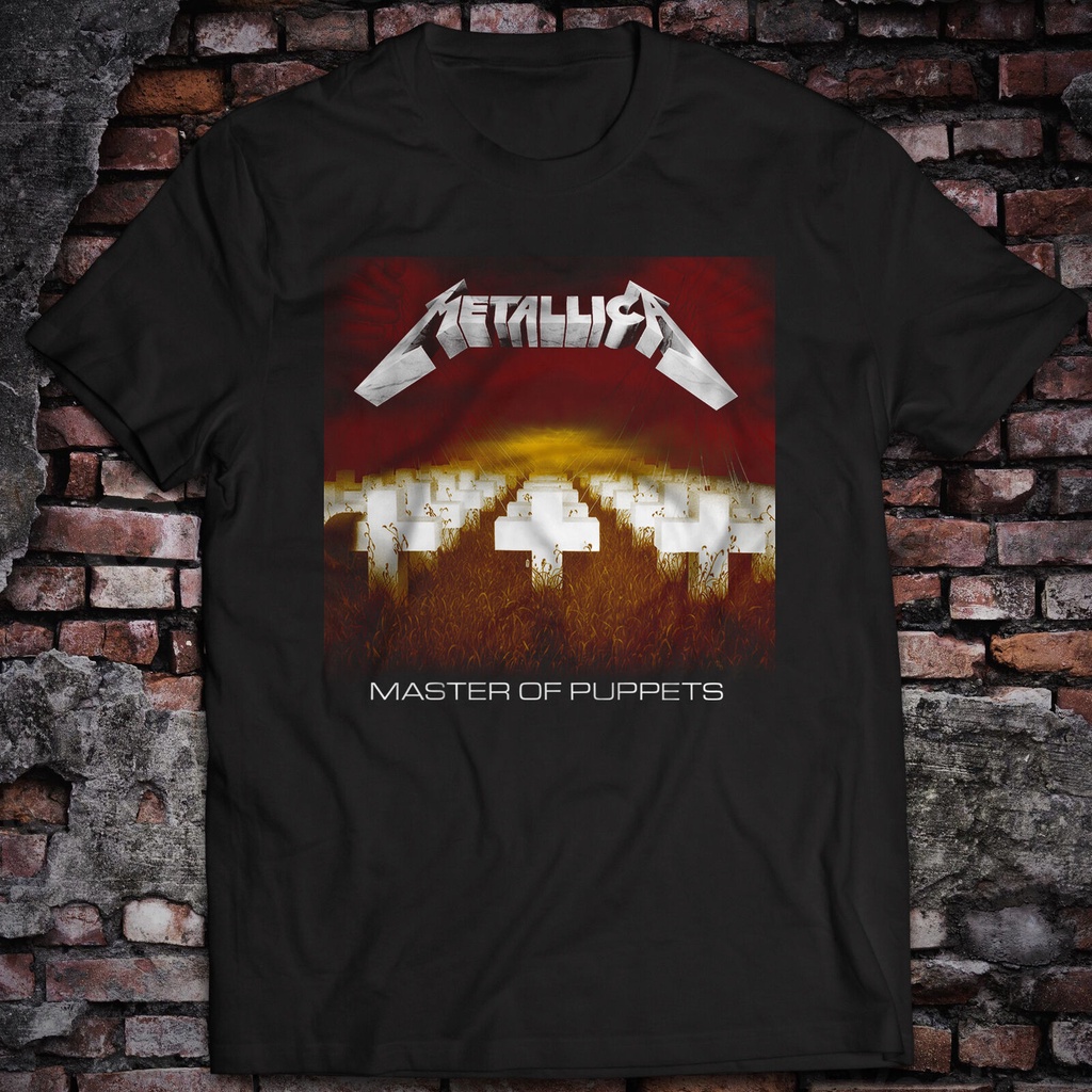 Master Of Puppets Rock อัลบั้มเพลง Metallica เสื้อยืด James Hetfield Lars Ulrich