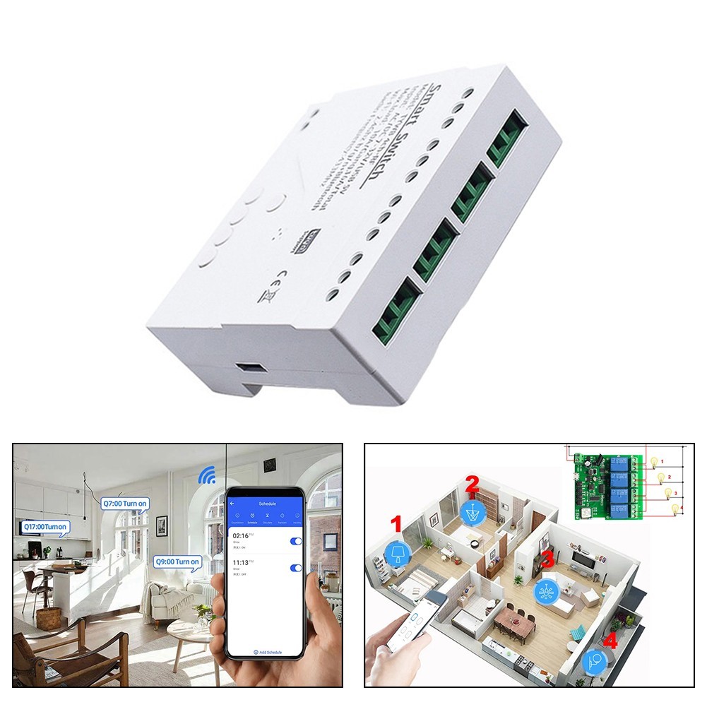 [สินค้าใหม่-QC] สมาร์ทสําหรับ TUYA สําหรับโมดูลรีเลย์ ZigBee 4CH สวิตช์ควบคุมระยะไกลด้วยเสียงระยะไกล