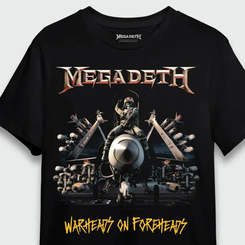 เสื้อยืดMegadeth Warheads แบบหน้าและหลัง ออกแบบอย่างเป็นทางการ