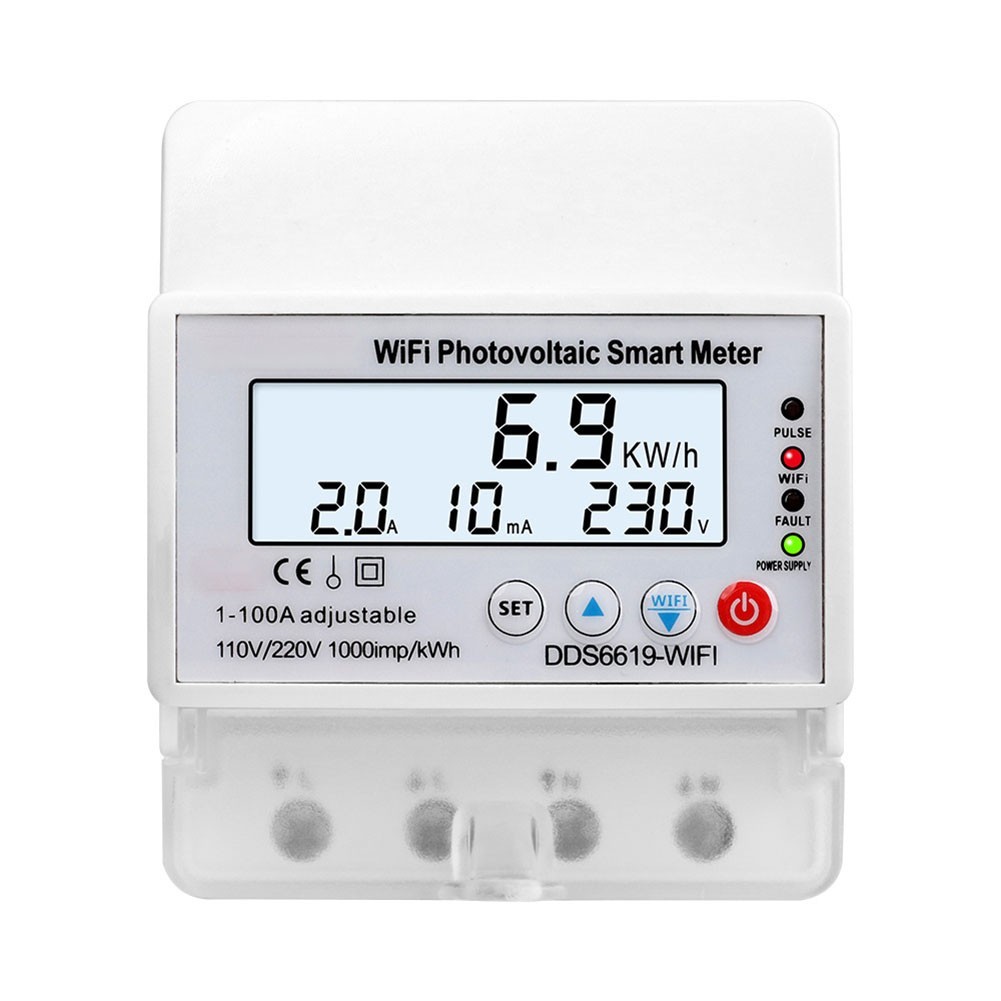 [UTIA] สําหรับ Tuya Wifi ควบคุมเฟสเดียวเบรกเกอร์ AC 220V 110V 100A เครื่องวัดพลังงาน kWh