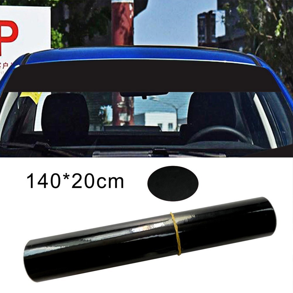 Ready Stock Matt Black Sun Strip Visor 140*20CM Car Van Vinyl windshield Sunstrip