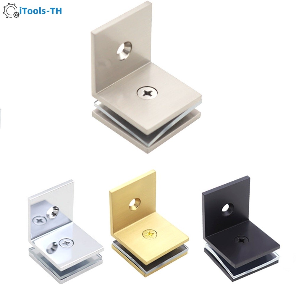 <iTools> ทองเหลือง 90° ที่ยึดกระจกมุมสําหรับห้องอาบน้ําที่ยึดยึดกระจกติดผนัง
