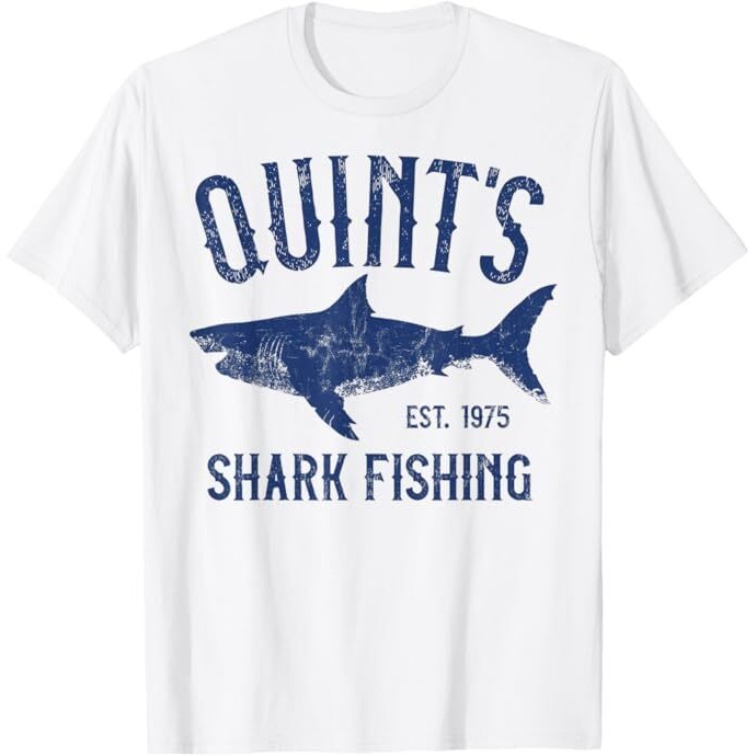 Vintage Quints Shark Fishing 1975 Retro Men T-Shirt