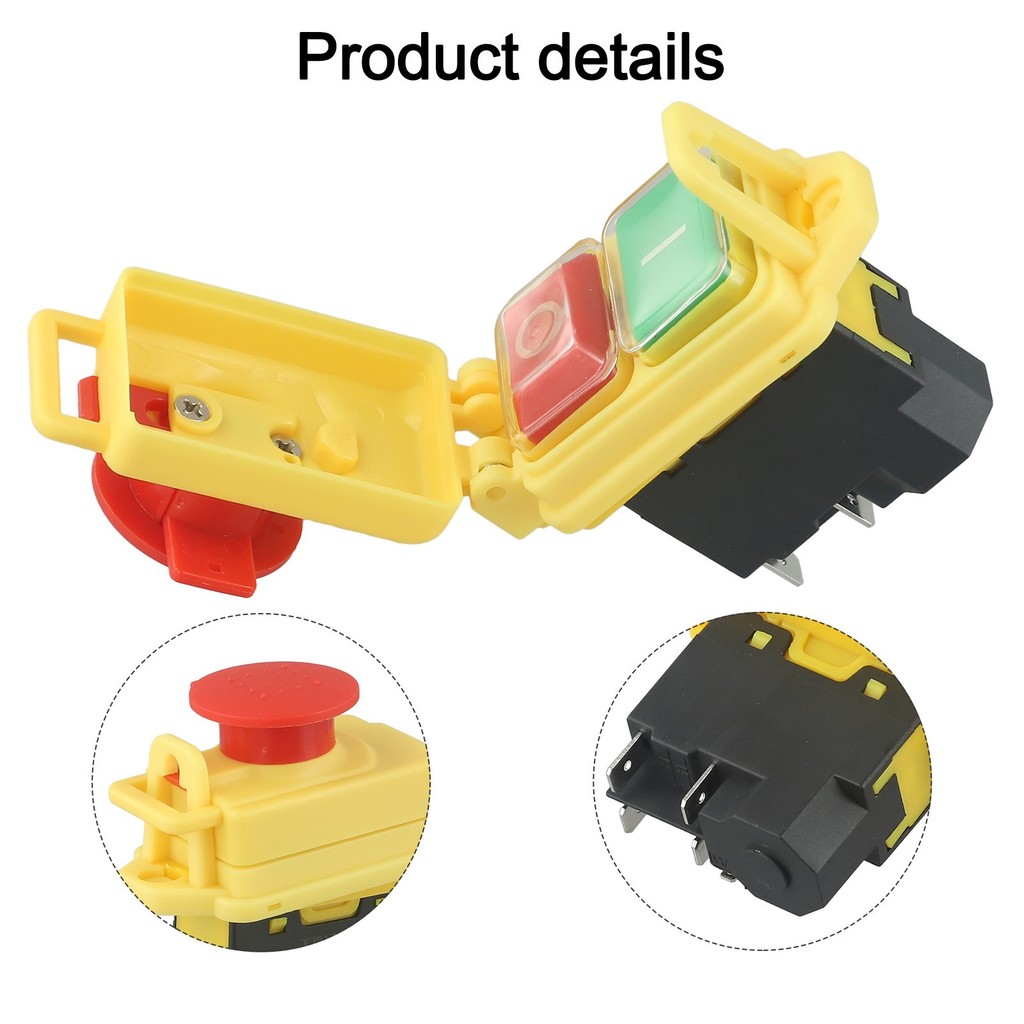 SWTDRM Hot1PCS KJD17B 5Pin สวิตช์ปุ่มกดแม่เหล็กไฟฟ้ากันน้ําสําหรับเครื่องกลึงขนาดเล็ก