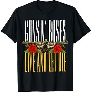 2025 Summer Casual men New StyleOfficial Guns N Roses Live and Let Die T-Shirt