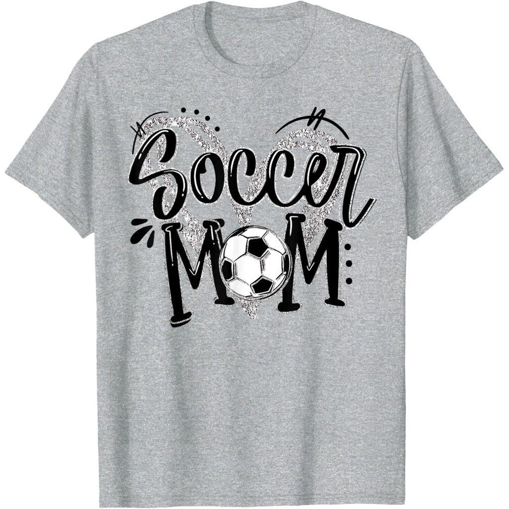 Soccer Mom Heart Soccer Lovers Mommy เสื้อยืด Mans