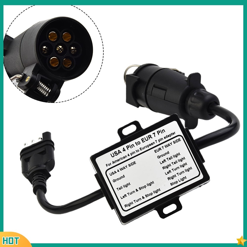 jelly 4-Pin Flat To European7-Pin Connector 4 ถึง 7 Trailer Ligh