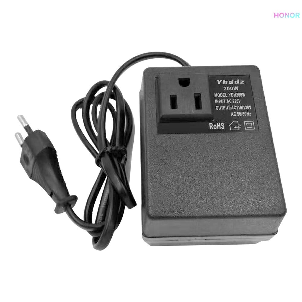 อัจฉริยะที่มีประสิทธิภาพในครัวเรือน 200W AC 220V ถึง 110V Step Down Transformer ตัวแปลงแรงดันไฟฟ้า Travel McenT เครื่องเปลี่ยนความถี่