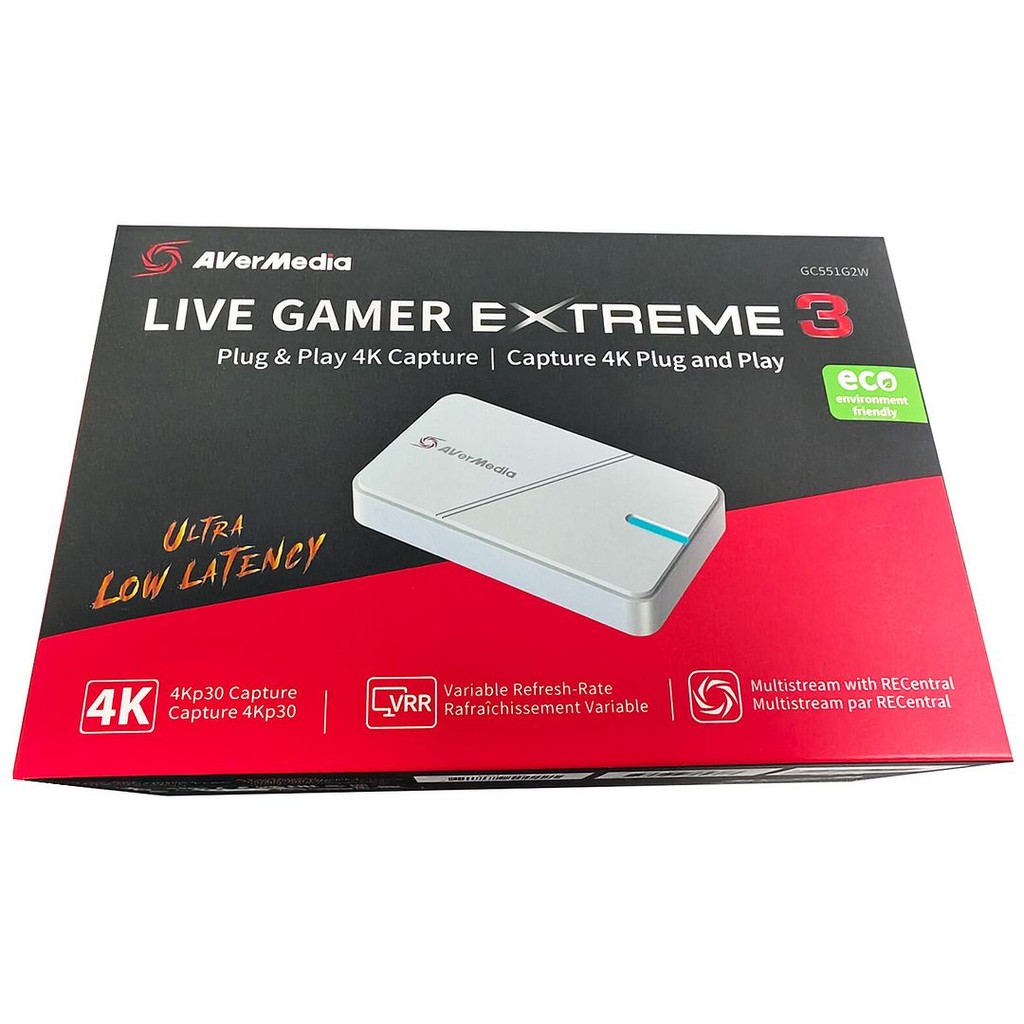 AVerMedia Live Gamer Extreme 3 GC551G2W HDMI 2.0 4Kp30 Capture Box (White)