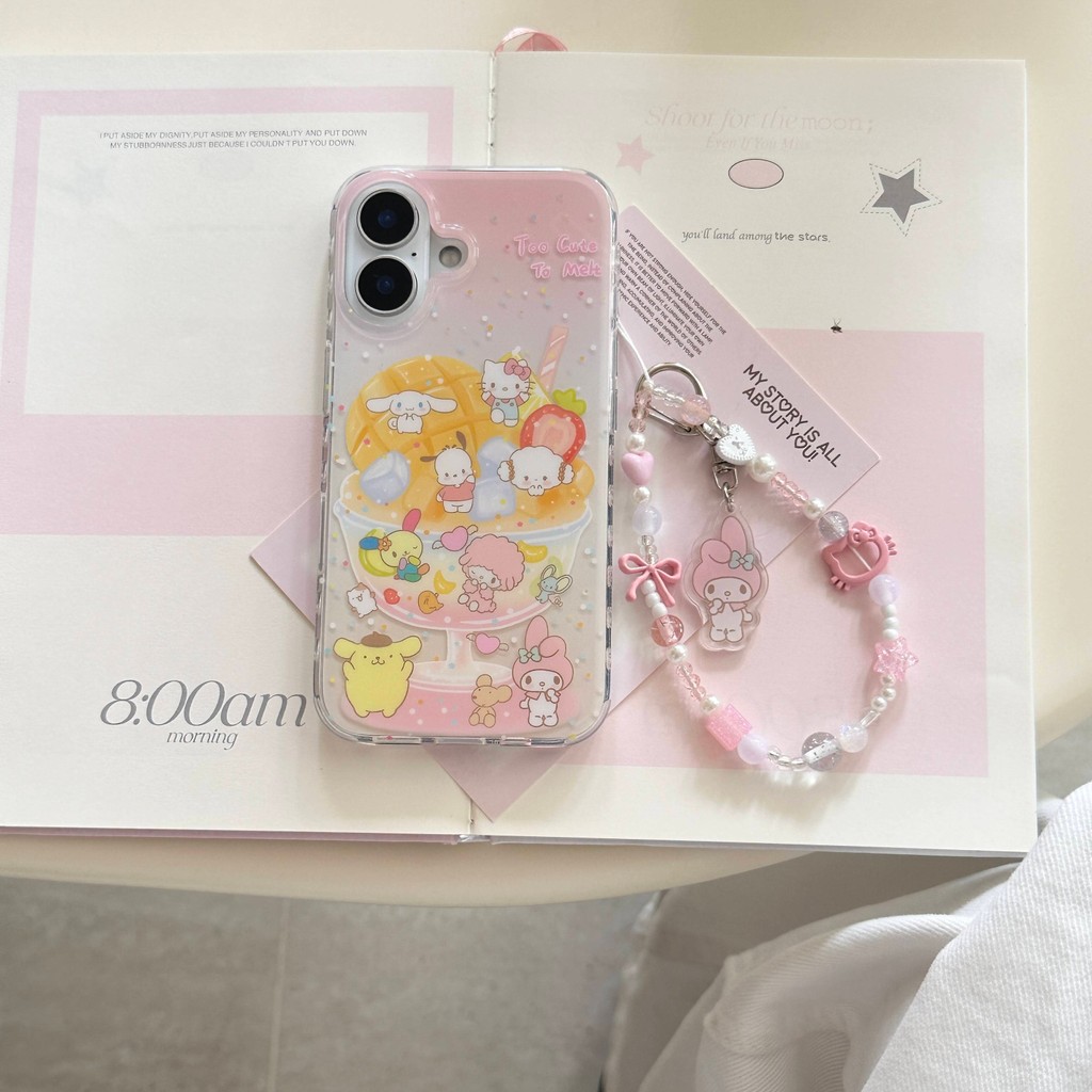 เคสไอโฟน13 เคสไอโฟน15 เคสไอโฟน16 แก้วขนมมะม่วงหัวใจ เคส iPhone 13 14 15 16 รุ่น Pro และ Pro Max
