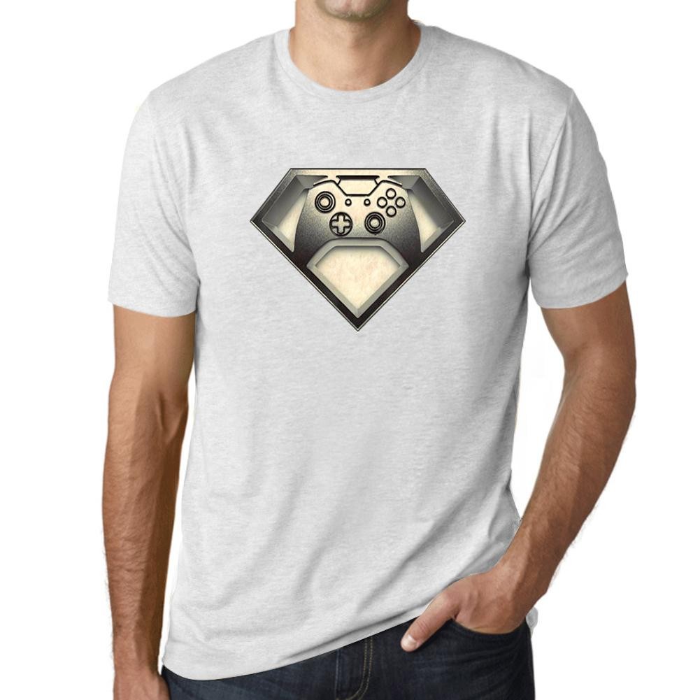 Mens Graphic Super Gamer Esports Funny Heather T-Shirt - ซุปเปอร์เกมเมอร์