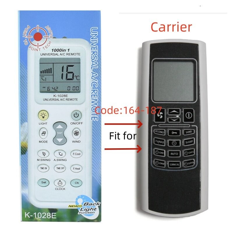 Chunghop K-1028E 1000 in 1 Universal Remote สําหรับเครื่องปรับอากาศ Aircon รีโมทคอนโทรล CARRIER 42BF