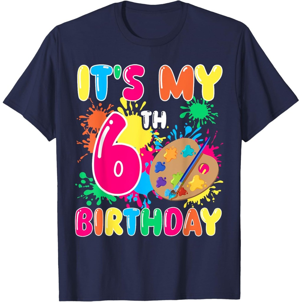 ItS My 6Th Birthday Painting Art 6 Year Old Bday Artist เสื้อยืด