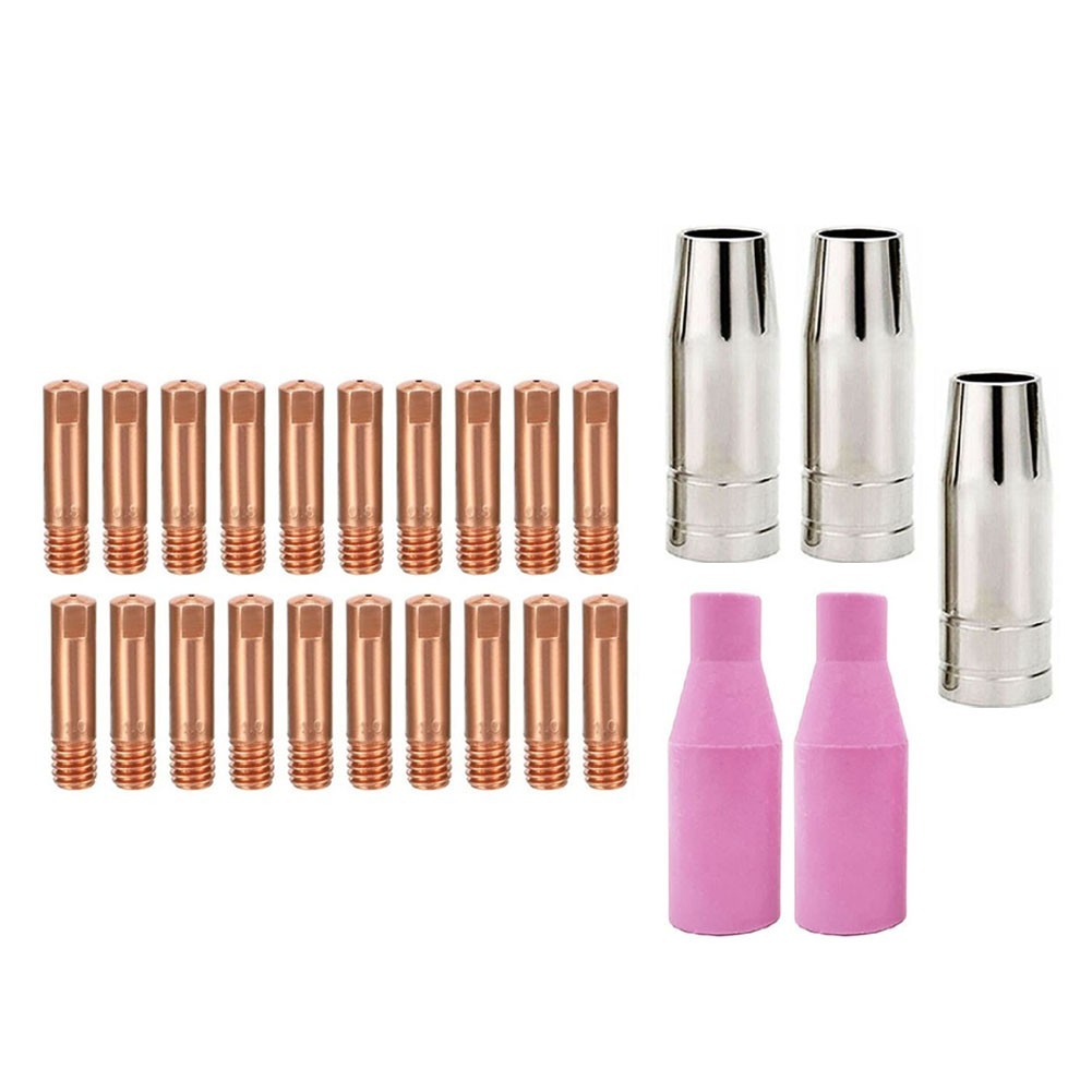 <FAIRLAND-TH> 25PCS สําหรับ MIG สําหรับ MB15 สําหรับ 15AK เคล็ดลับติดต่อ 0.8/1.0 มม.เชื่อมไฟฉายอุปกร
