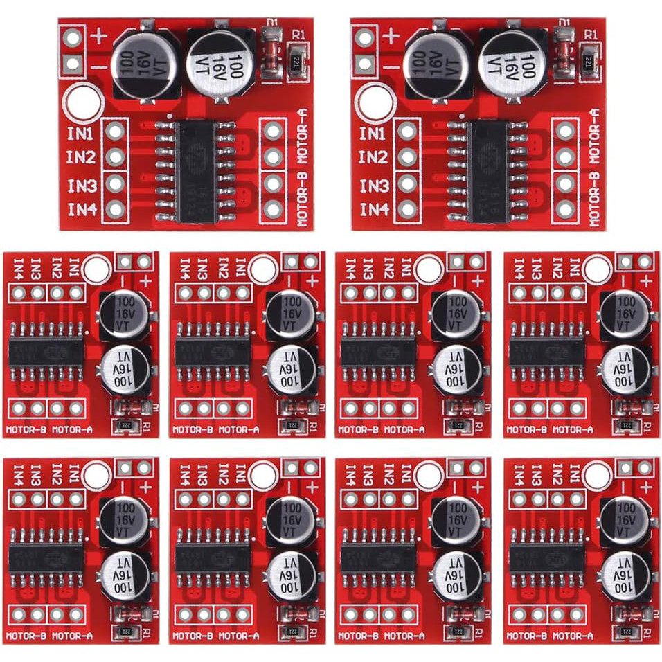 10pcs Mini L298N DC Motor Driver, MX1508 Mini Dual Channel 1.5A 2 Way PWM Speed Controller Dual H-Br