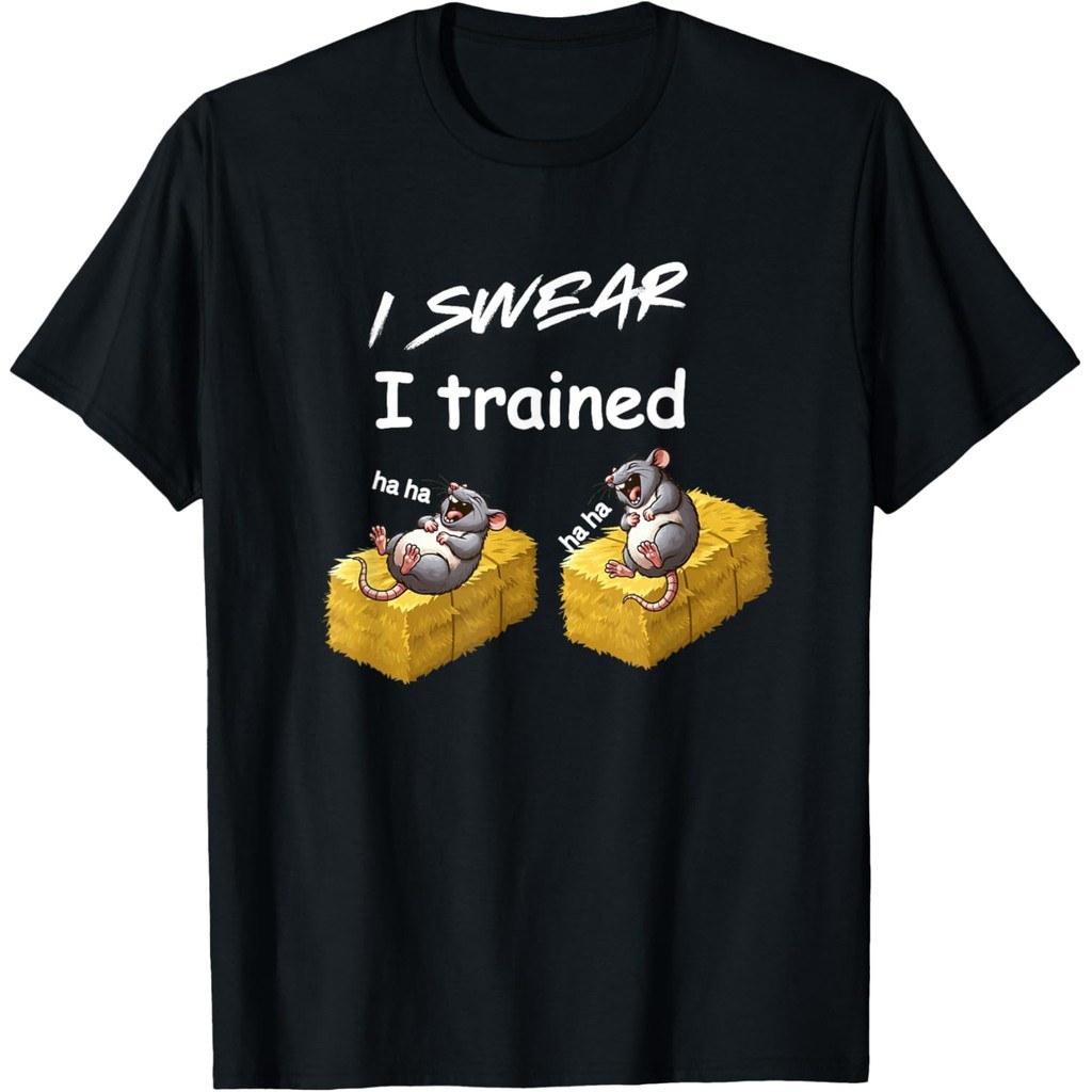 Funny Barn Hunt - I Swear I Trained - เสื้อยืดหนูหัวเราะสองตัว