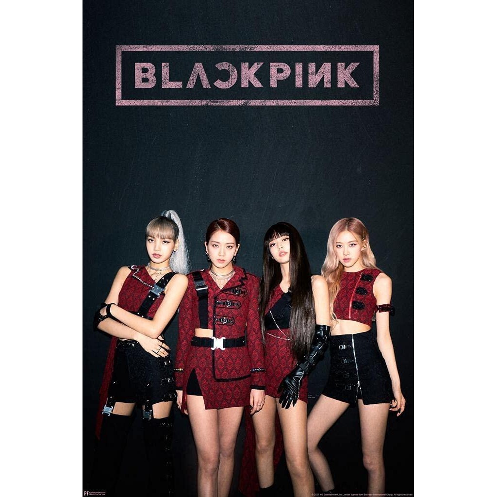โปสเตอร์ Blackpink Mercise สีแดงและสีดําชุด Photo Rose Lisa Jisoo Jennie Kpop Merch อัลบั้ม Kpop 100