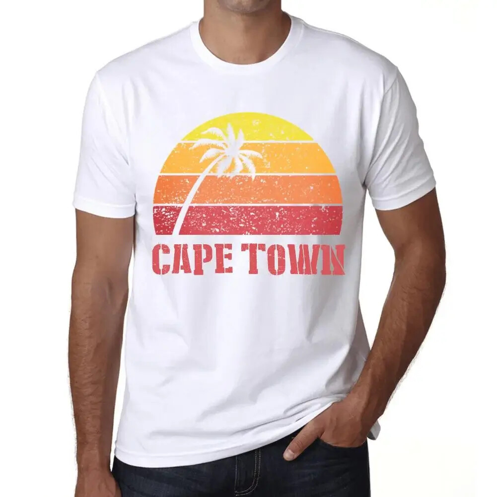 เสื้อยืดผู้ชายลาย Palm Beach Sunset จาก Cape Town