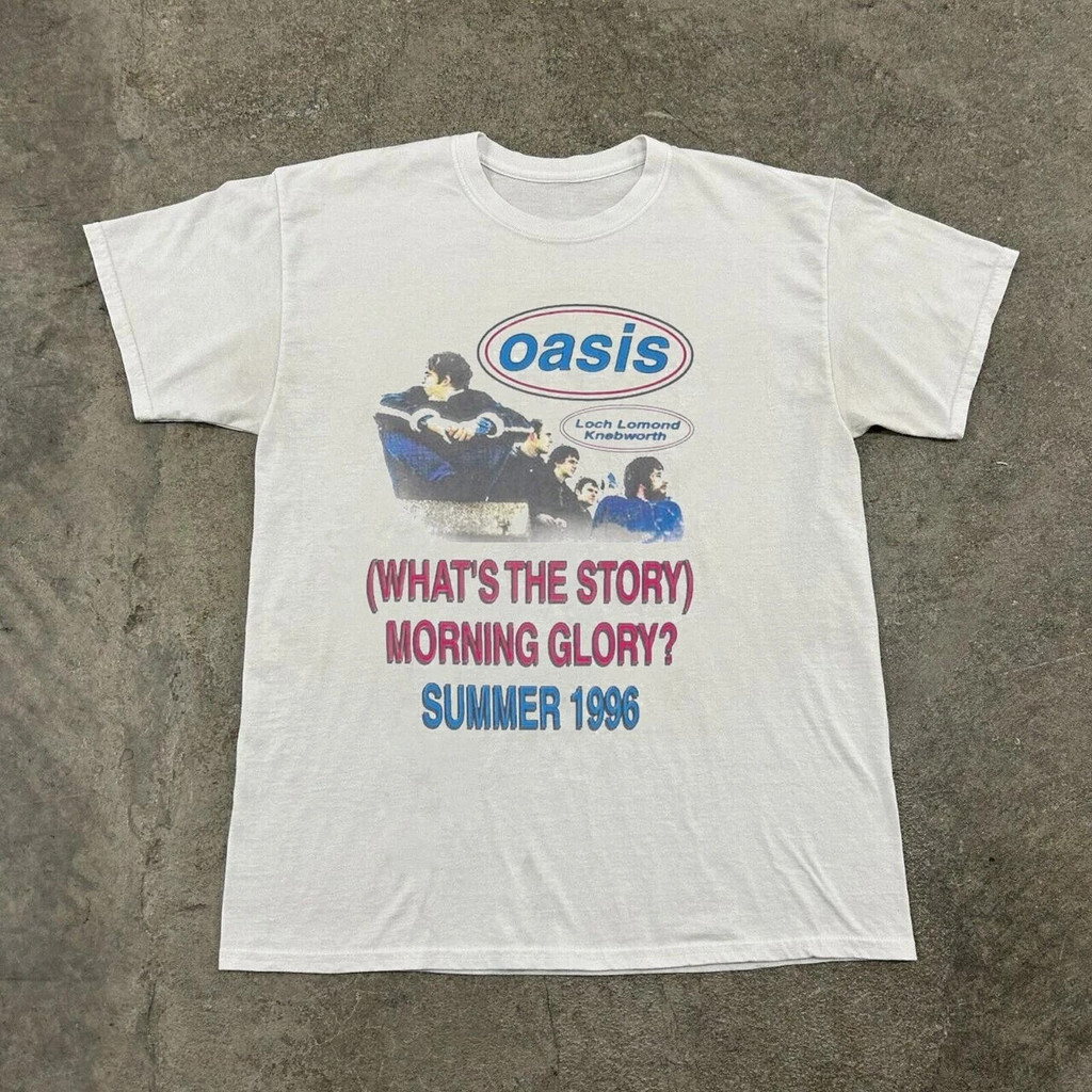 Vtg Oasis Loch Lomond Knebworth Tour 1996 Unisex สีขาว xs-3xl