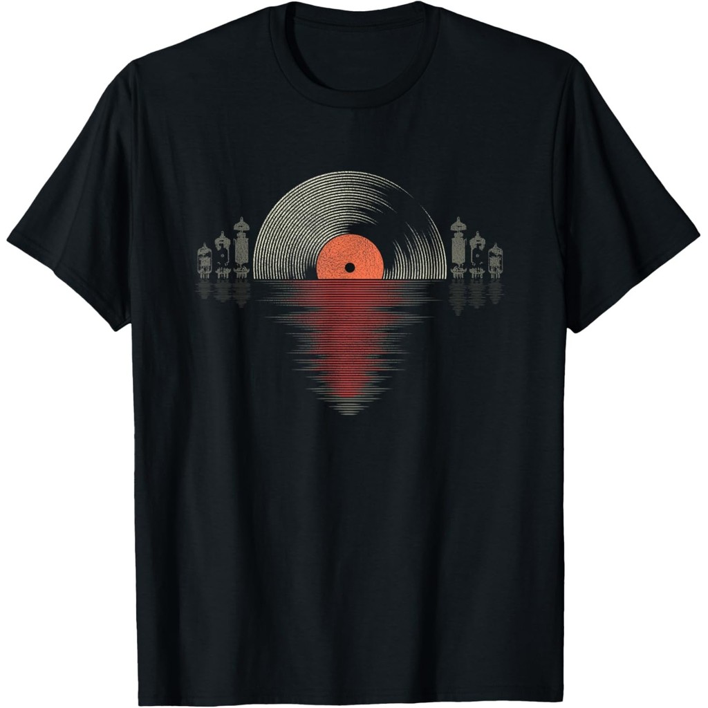 Distressed Vinyl Vacuum Tube Amp Sunset T Shirt