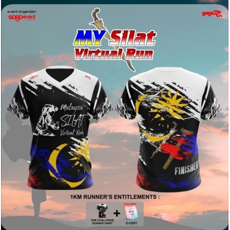 Silat Virtual Run Tshirt / Baju Microfiber Jersi / Jersey Sublimation / Tshirt Jersey