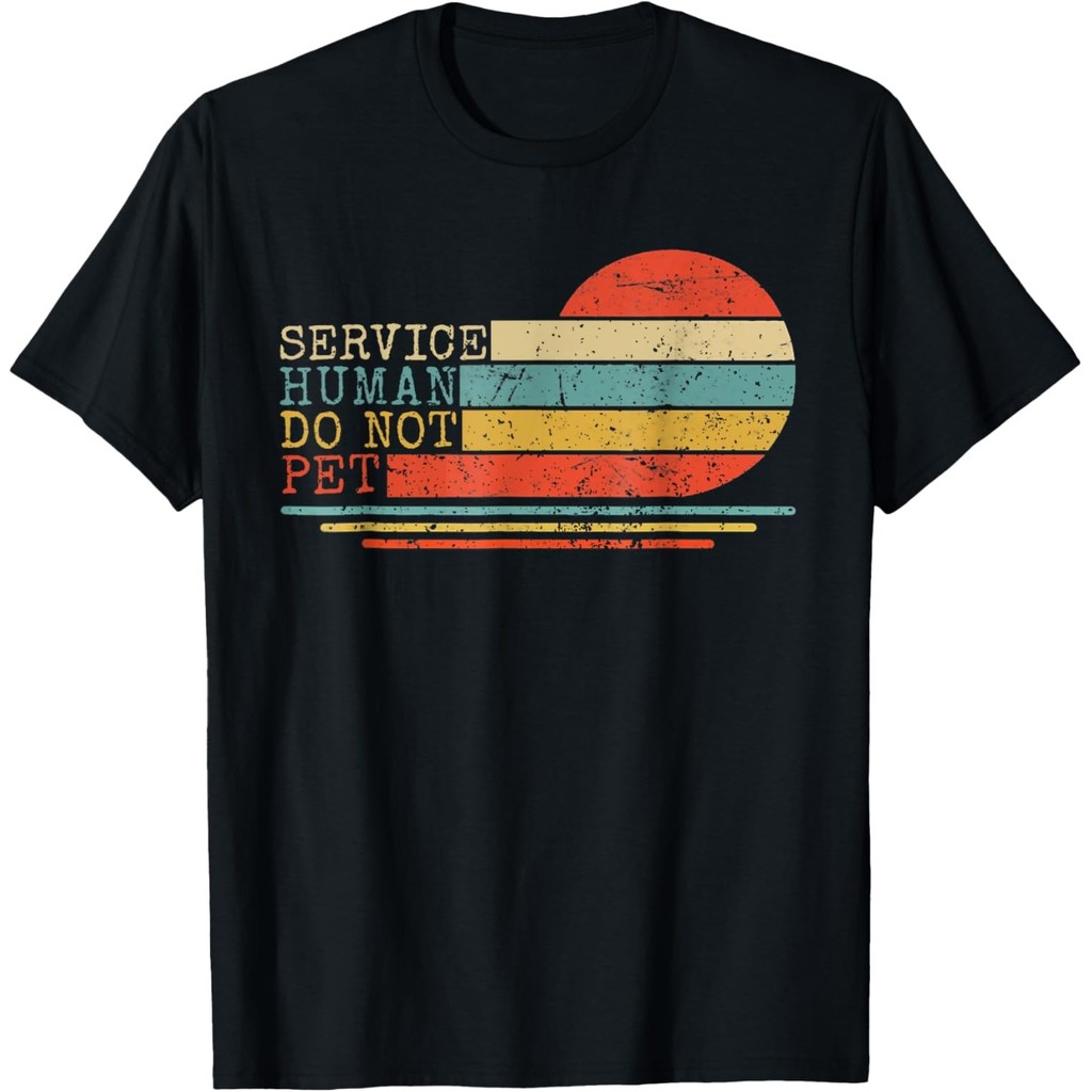 Service Dog Human Do Not Pet Funny Rescue Dog Owner เสื้อยืด Mans