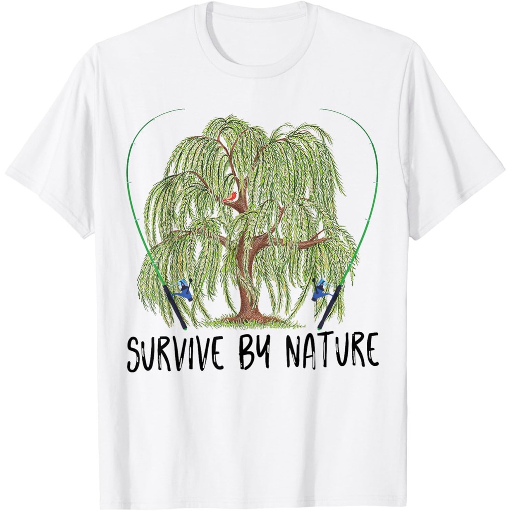 Survive By Nature Weeping Willow Tree พร้อมเสื้อยืดเบ็ดตกปลา