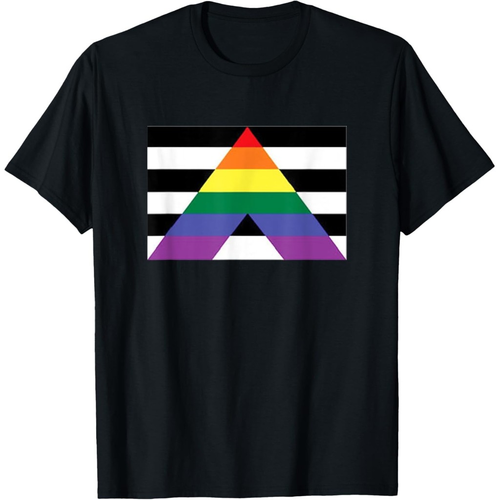 เสื้อธงแห่งความภาคภูมิใจ - เสื้อยืดธง Ally Pride ตรง