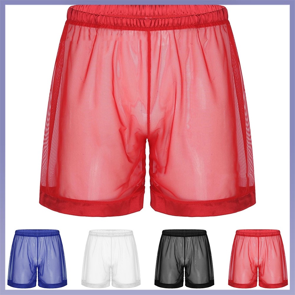 Mens Sexy Mesh Shorts ชุดชั้นในเซ็กซี่ mesh shorts พร้อมโปร่งแสง