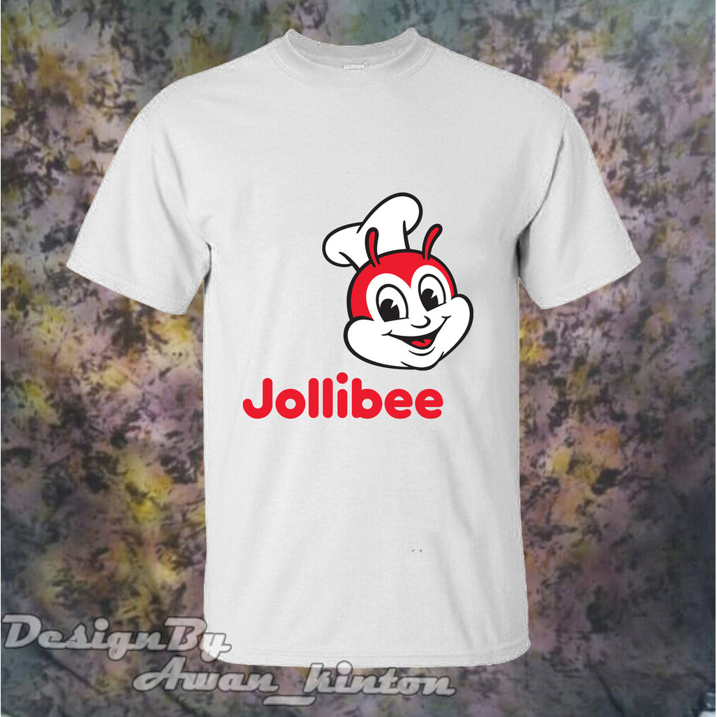 2025 Mens Tshirt Jollibee ร้านอาหารโลโก้สีขาว Usa Size