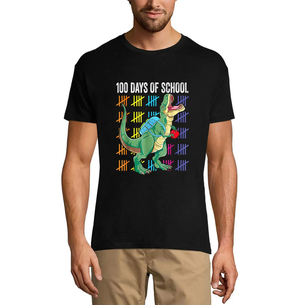 เสื้อยืดกราฟิก Mens 100 Day Of School T-Rex - 100Th Day Of School T-Rex