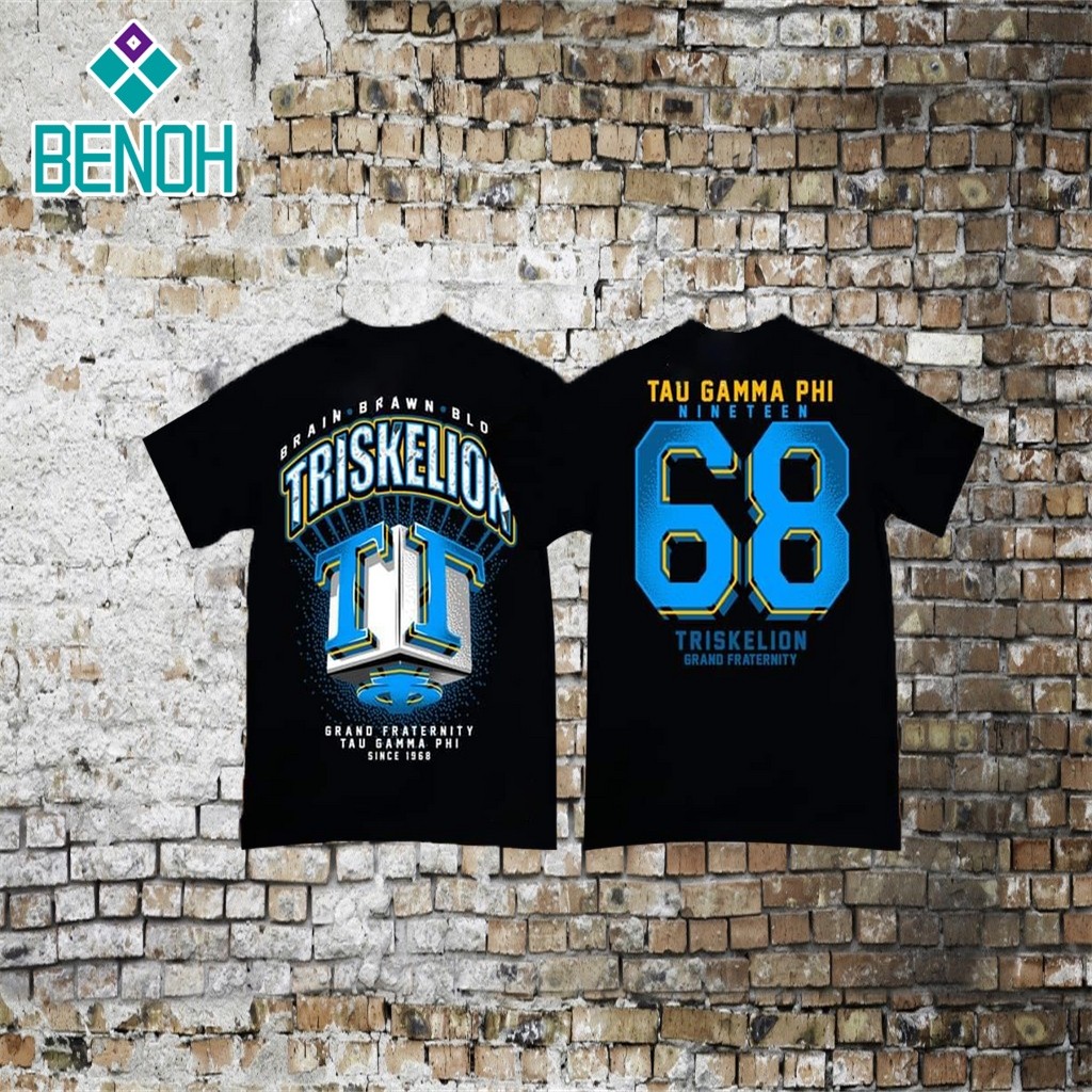 Triskelion Fratshirt Tau Gamma Phi Tgp อินเทรนด์อะนิเมะการ์ตูนเสื้อรอบคอสีโลโก้ขนาดใหญ่ Tshirt