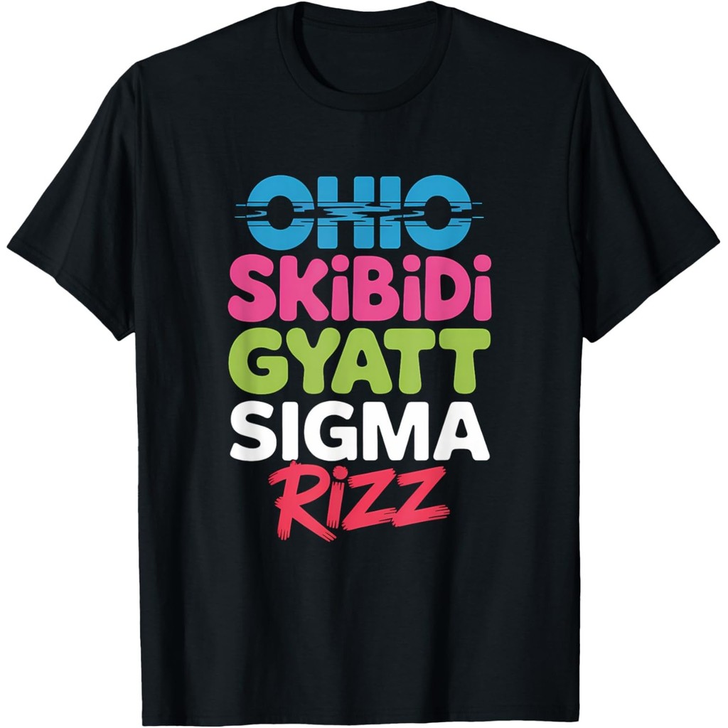 เสื้อยืดแบบมีมทําให้ขำ Ohio Skibidi Gyatt Sigma Rizz
