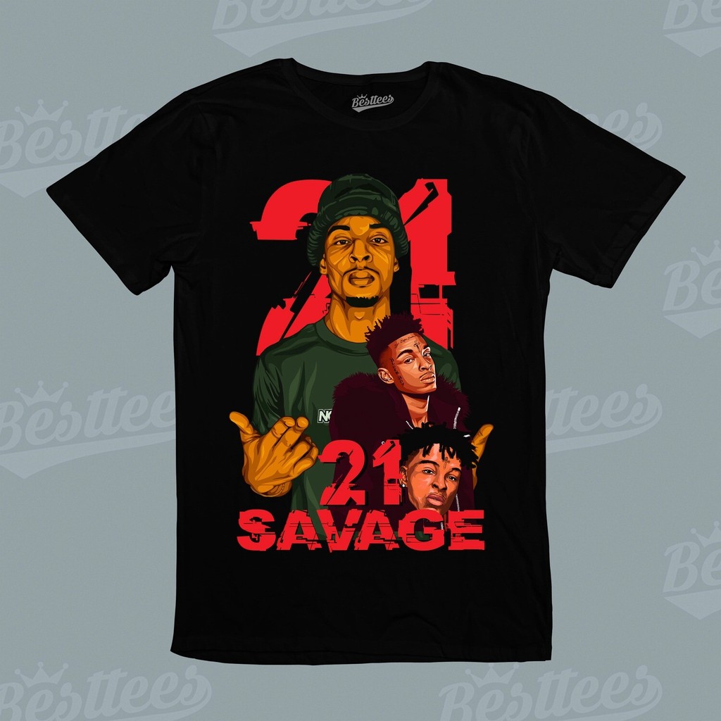 2025 ชาย Rapper 21 Savage Hiphop Rap Rb เสื้อยืดวงดนตรี