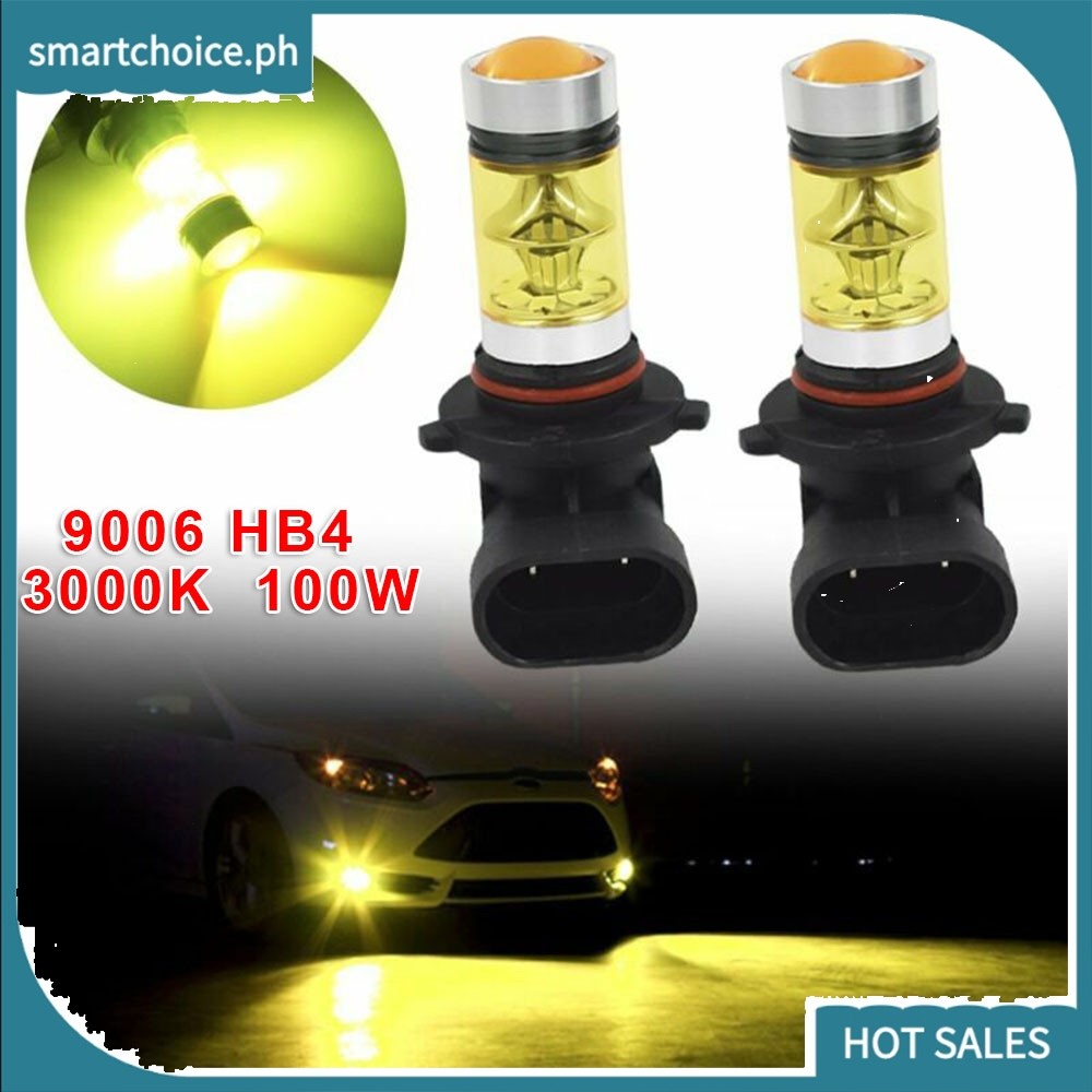 smt 1 คู่ 9006 HB4 3000K สีเหลือง LED 100W Super Bright F