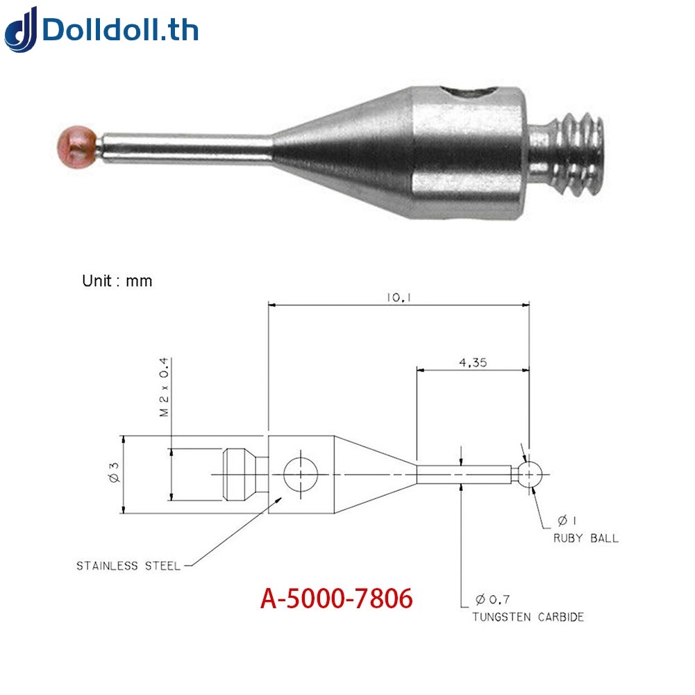 [Dolldoll] Cmm Touch Probe Cmm เคล็ดลับสไตลัส M2 CMM Styli 1mm Ball 10mm ยาว A-5000-7806