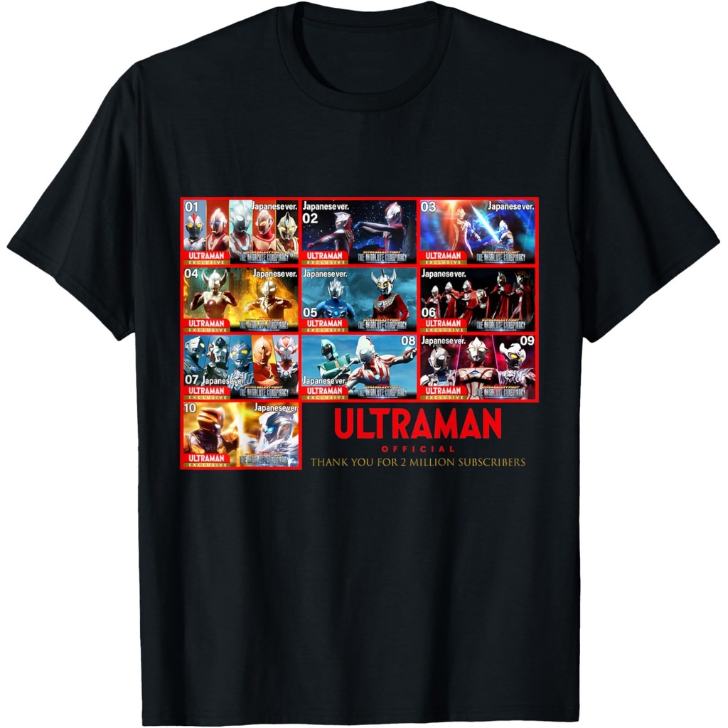 เสื้อยืดผ้าฝ้ายผู้ชาย ULTRAMAN YouTube 2 Million Subscribers Celebration Japan 03 เสื้อยืดผ้าฝ้ายคุณ