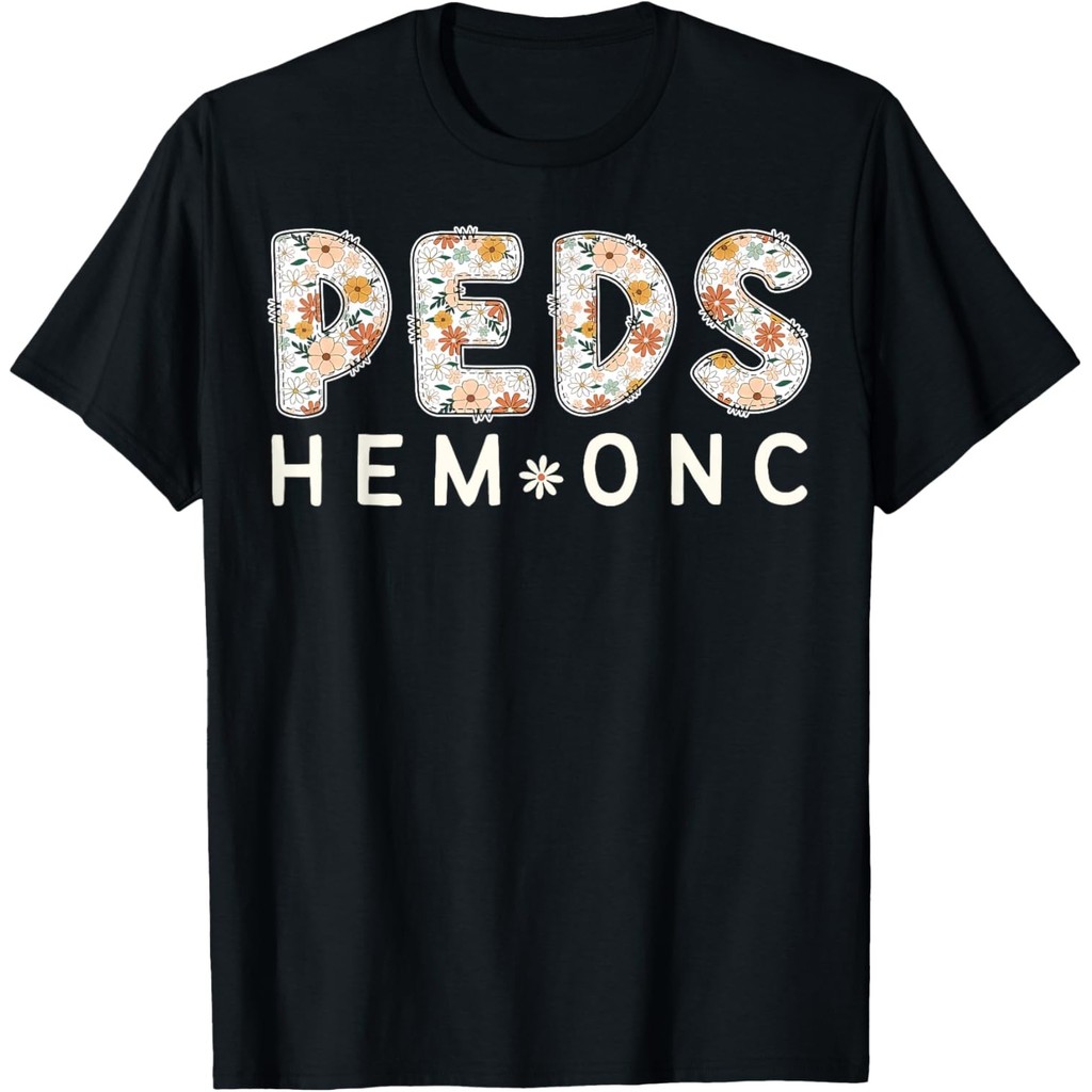 Retro Floral Peds Hem Onc Pediatric Hematology Oncology เสื้อยืด