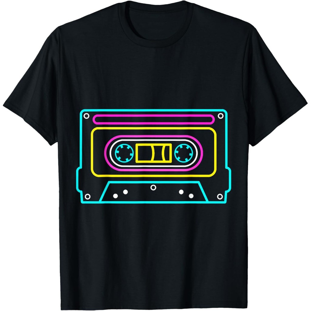 Cassette Neon Tapes Mixtapes 80S 90S Music Songs Retro เสื้อยืด